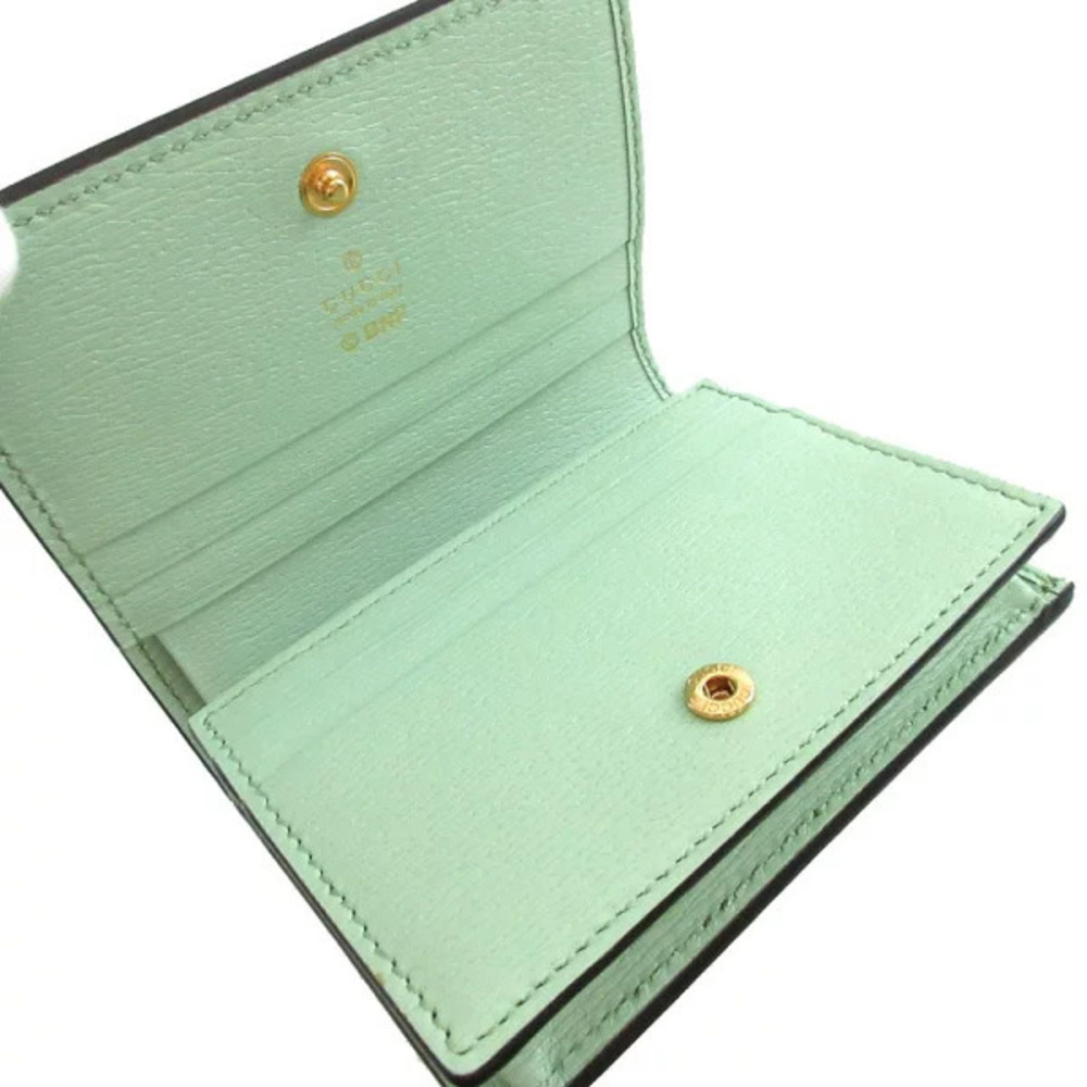 Gucci Bananya Leather Green Bi fold Wallet - Picture 4 of 6